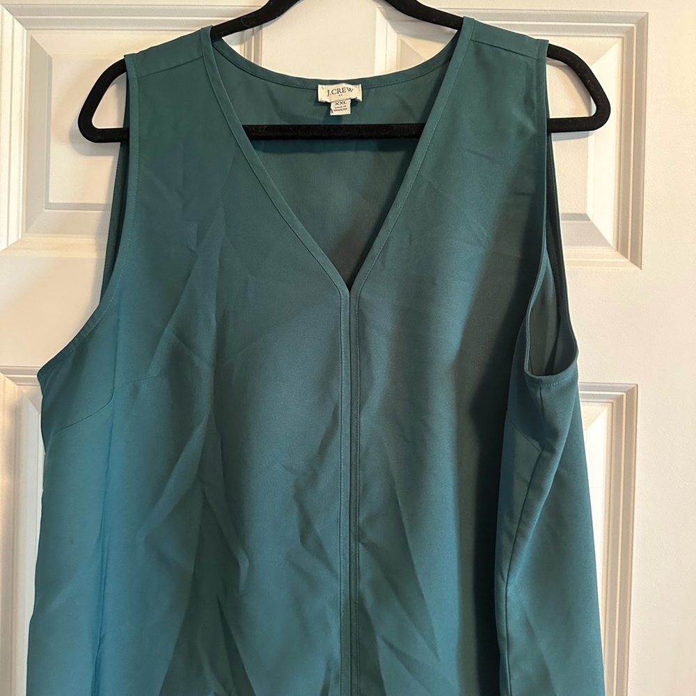 J. Crew Women's Aqua V-Neck Tank Top